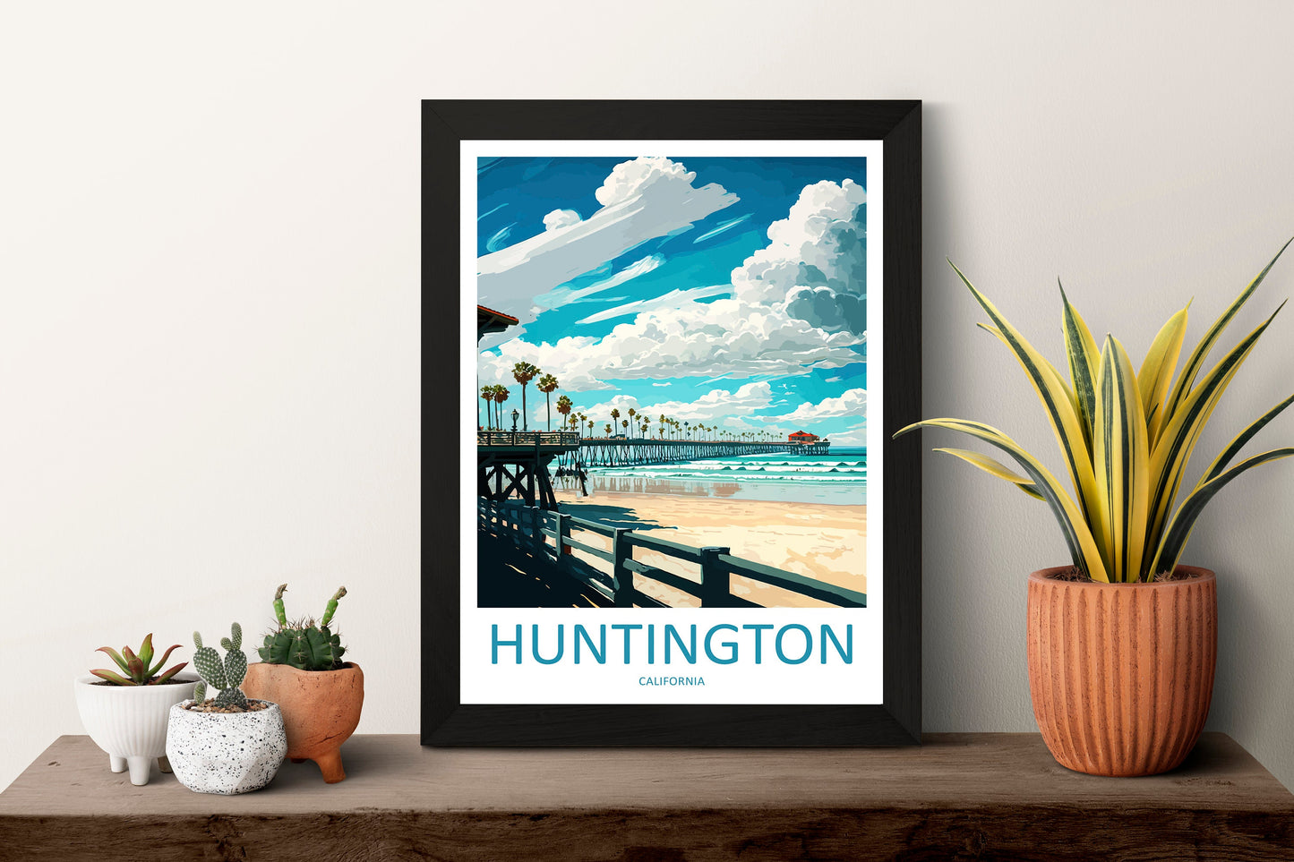 Huntington Beach Travel Print Wall Art Huntington Beach Wall Hanging Home Décor Huntington Beach Gift Art Lovers California Art Lover Gift