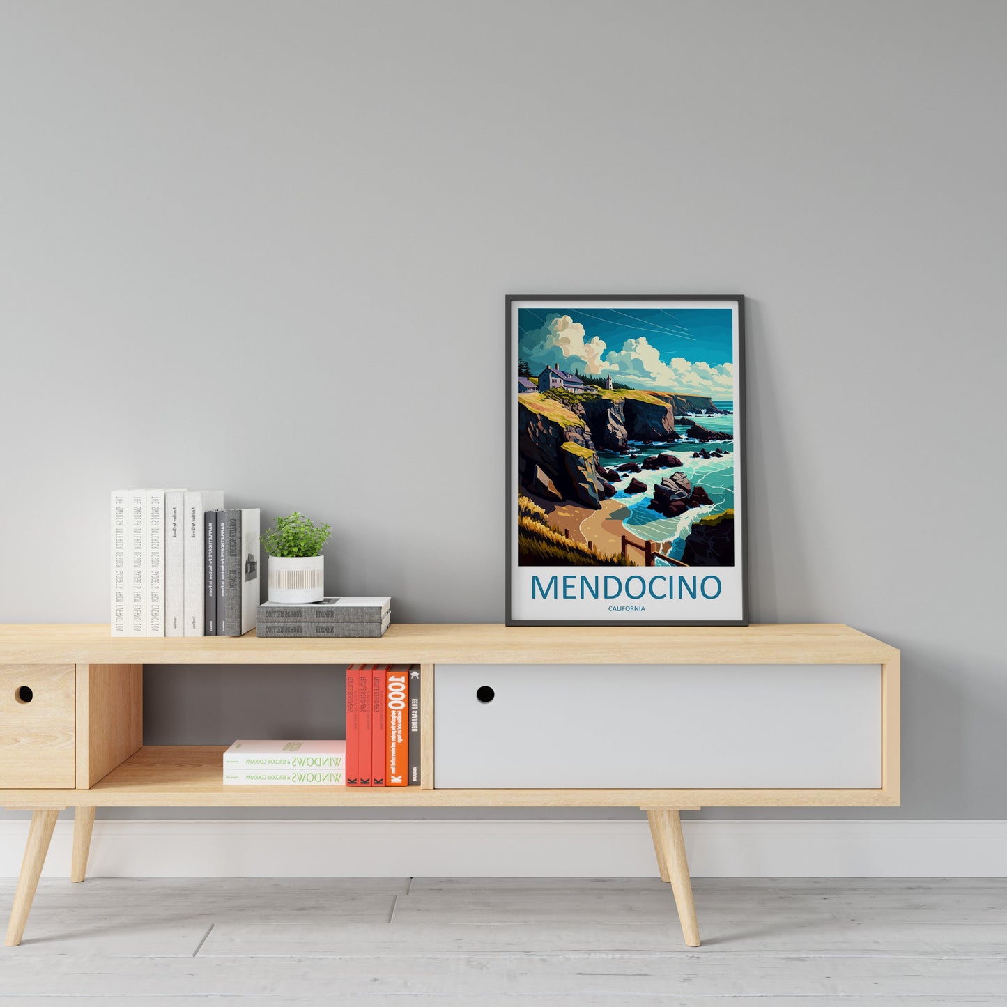 Mendocino Travel Print Wall Art Mendocino Wall Hanging Home Décor Mendocino Gift Art Lovers California Art Lover Gift Mendocino Art Print