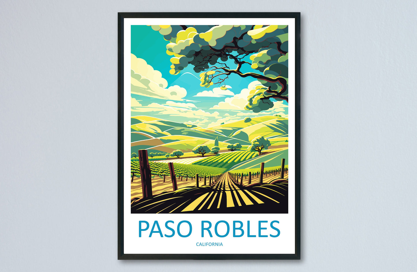 Paso Robles Travel Print Wall Art Paso Robles Wall Hanging Home Décor Paso Robles Gift Art Lovers California Art Lover Gift