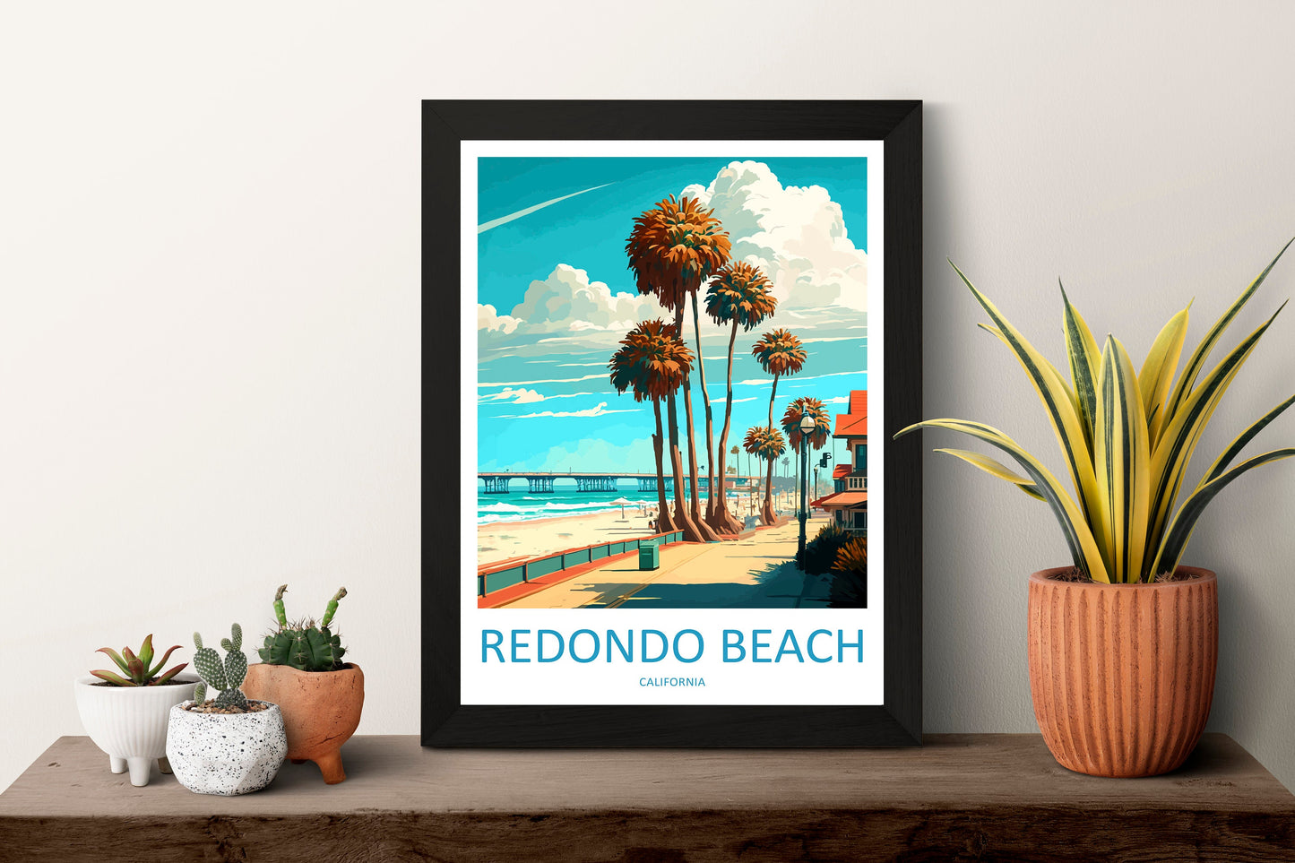 Redondo Beach Travel Print Wall Art Redondo Beach Wall Hanging Home Décor Redondo Beach Gift Art Lovers California Art Lover Gift