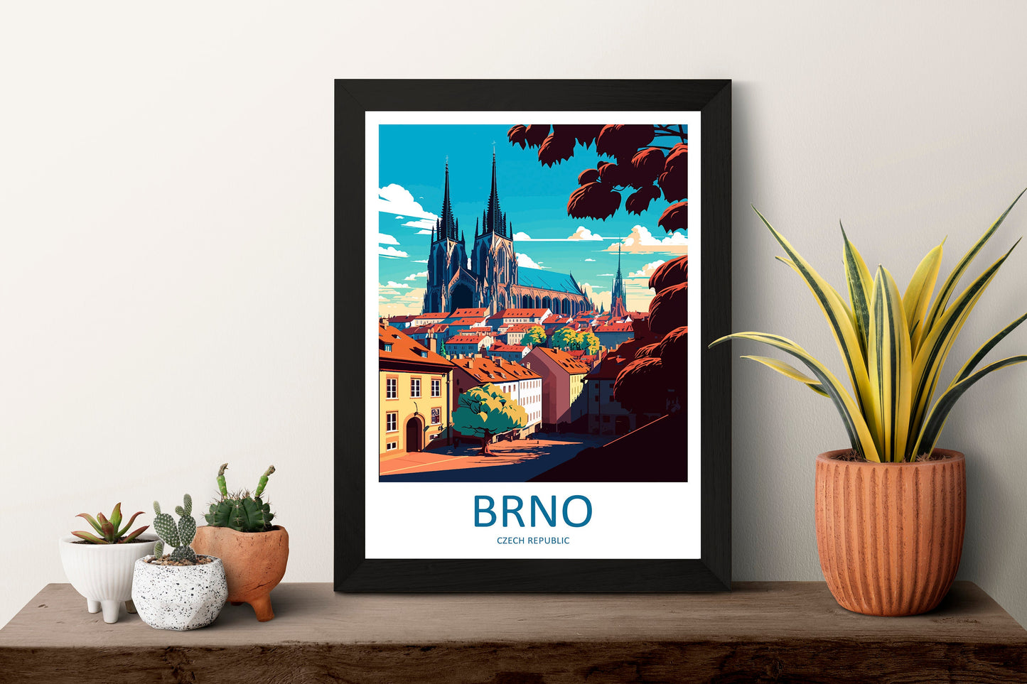 Brno Travel Print Wall Art Brno Wall Hanging Home Décor Brno Gift Art Lovers Czech Republic Art Lover Gift Brno Travel Art Poster
