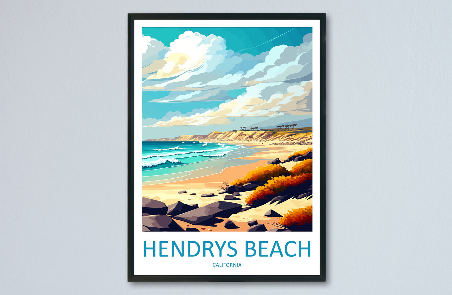 Hendrys Beach Travel Print Wall Art Hendrys Beach Wall Hanging Home Décor Hendrys Beach Gift Art Lovers California Art Lover Gift