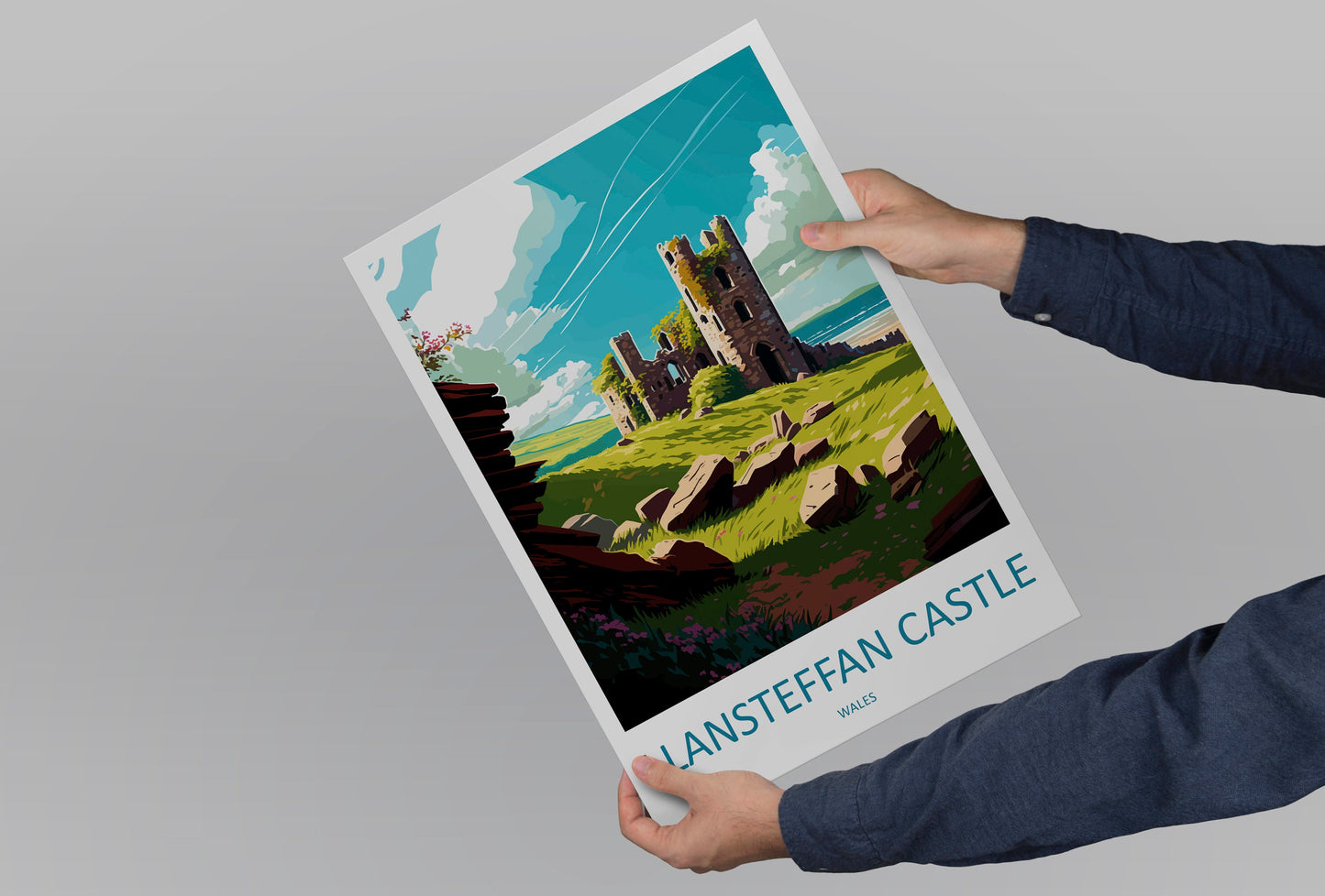 Llansteffan Castle Print Llansteffan Castle Home Décor Landscape Art Print Llansteffan Castle Wall Art for Wales Enthusiast Gift Wall Hangin