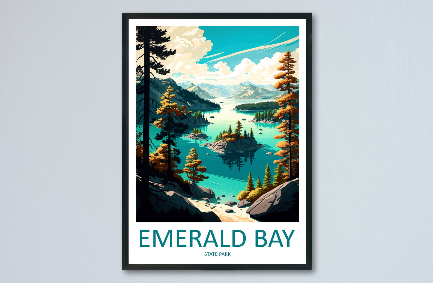 Emerald Bay State Park Travel Print Wall Art Emerald Bay Wall Hanging Home Décor Emerald Bay Gift Art Lovers California Art Lover Gift Print