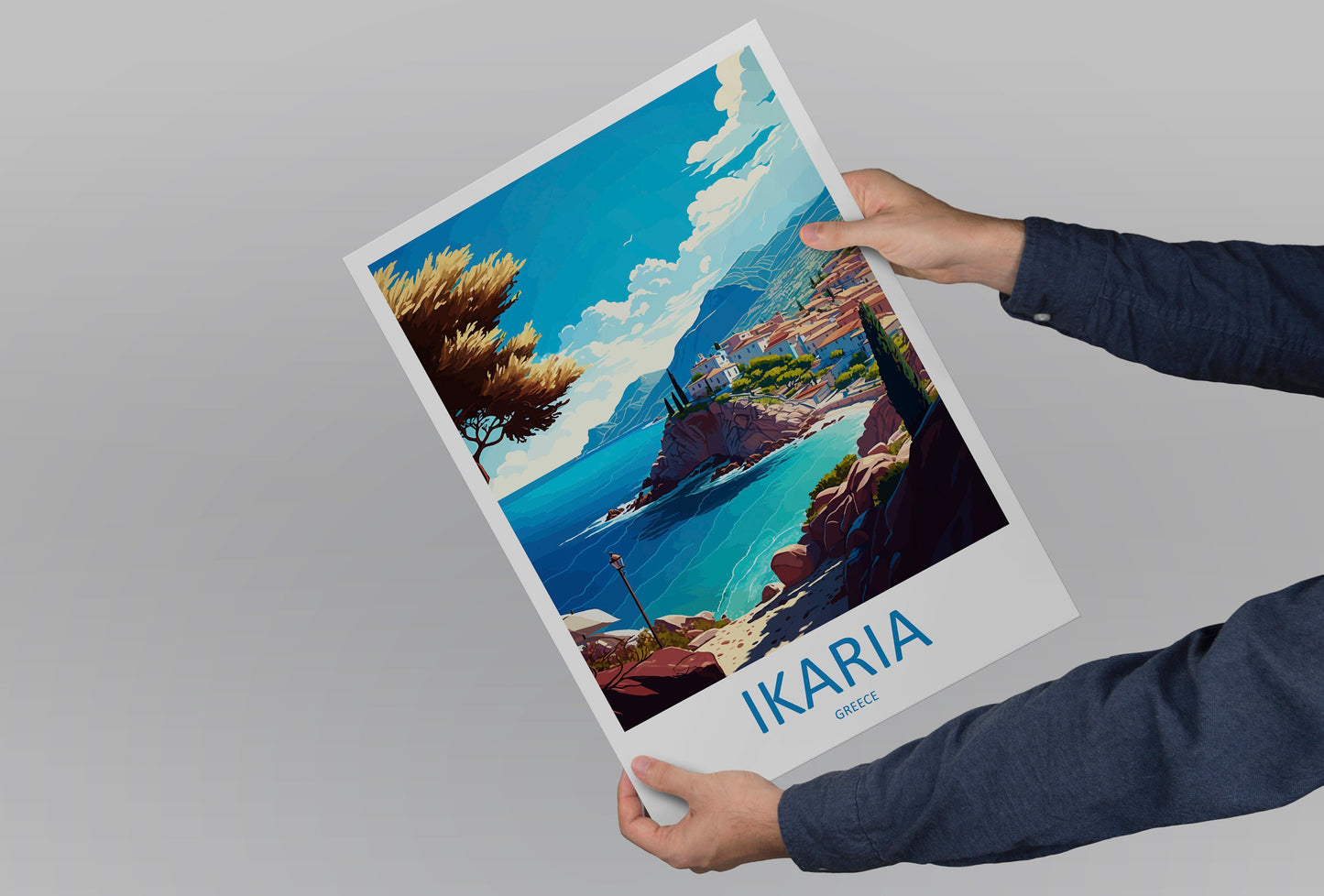 Ikaria Travel Print Wall Art Ikaria Greece Wall Hanging Home Decoration Ikaria Gift Art Lovers Wall Art Print Ikaria Greece Wall Poster Art