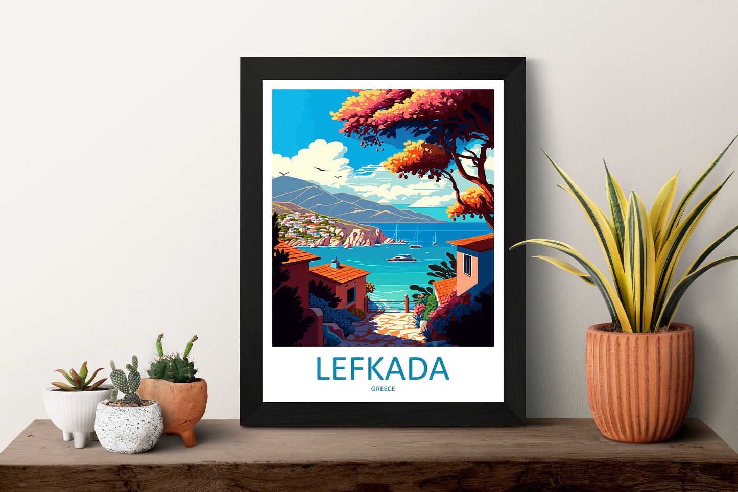 Lefkada Travel Print Wall Art Lefkada Greece Wall Hanging Home Decoration Lefkada Gift Art Lovers Wall Art Print Lefkada Greece Wall Art