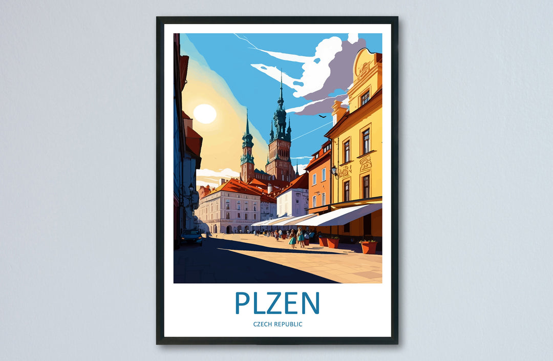 Plzen Travel Print Wall Art Plzen Wall Hanging Home Décor Plzen Gift Art Lovers Czech Republic Art Lover Gift Plzen Art Decor