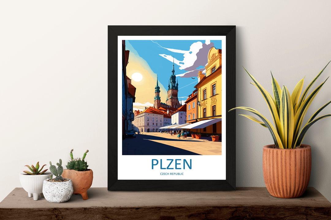Plzen Travel Print Wall Art Plzen Wall Hanging Home Décor Plzen Gift Art Lovers Czech Republic Art Lover Gift Plzen Art Decor