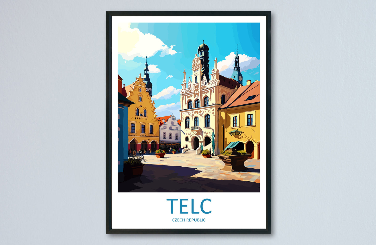 Telc Travel Print Wall Art Telc Wall Hanging Home Décor Telc Gift Art Lovers Czech Republic Art Lover Gift Telc Art Decor