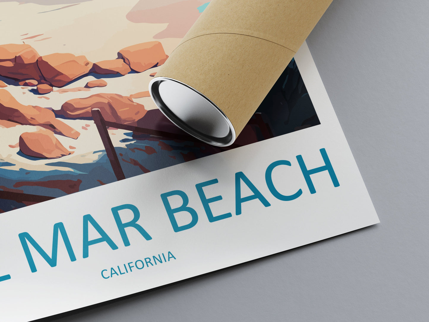 Del Mar Beach Travel Print Wall Art Del Mar Beach Wall Hanging Home Décor Del Mar Beach Gift Art Lovers California Art Poster