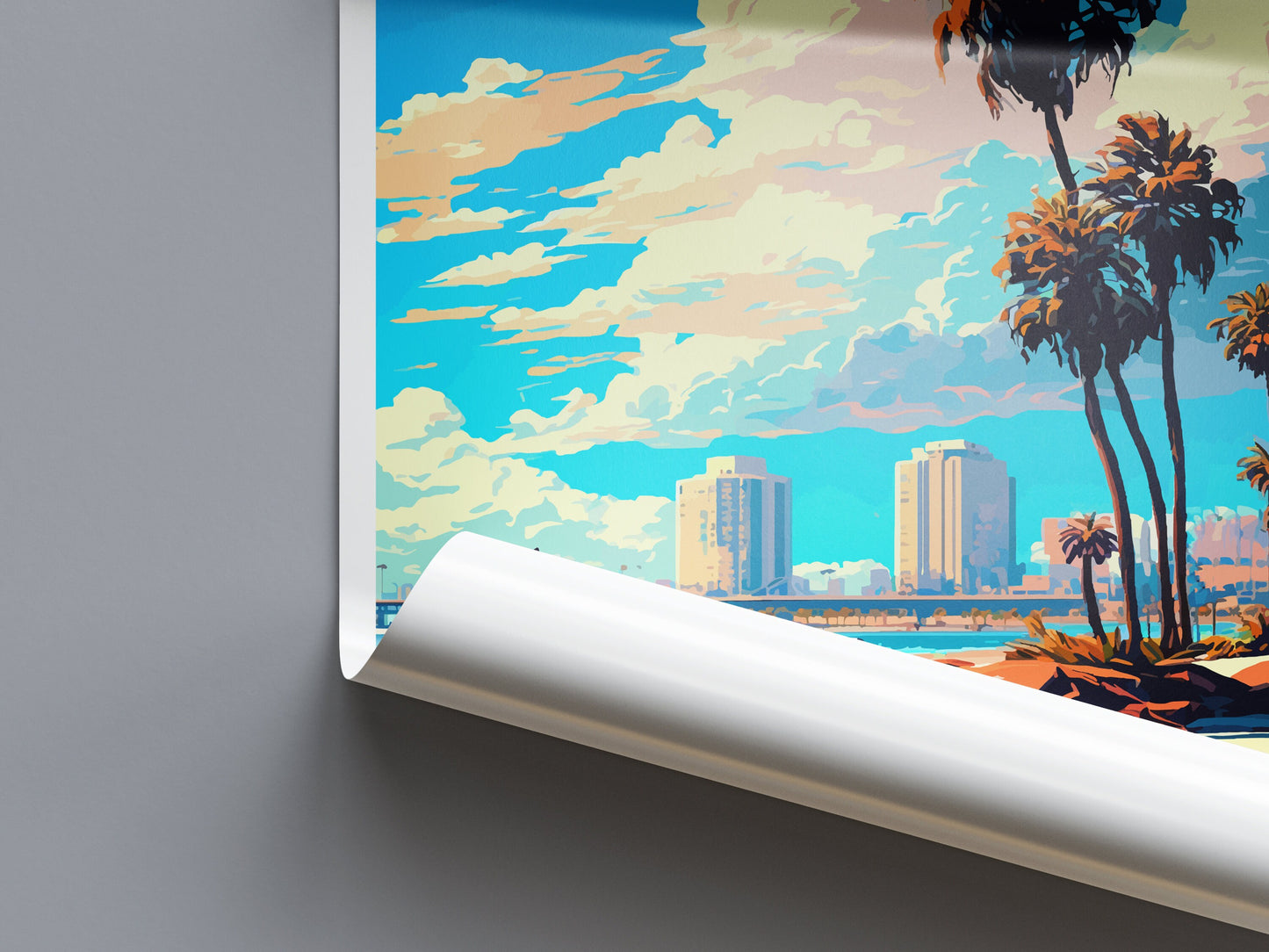 Long Beach Travel Print Wall Art Long Beach Wall Hanging Home Décor Long Beach Gift Art Lovers California Art Poster Long Beach Cali City