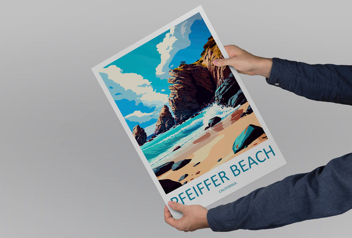 Pfeiffer Beach Travel Print Wall Art Pfeiffer Beach Wall Hanging Home Décor Pfeiffer Beach Gift Art Lovers California Art Poster PfeifferArt