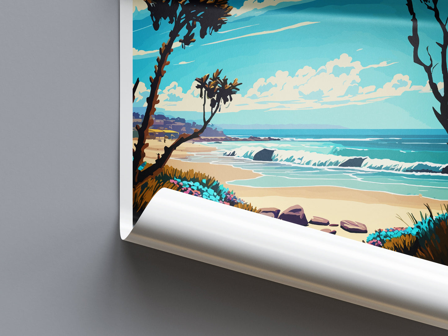 Rincon Beach Travel Print Wall Art Rincon Beach Wall Hanging Home Décor Rincon Beach Gift Art Lovers California Art Poster Rincon Beach