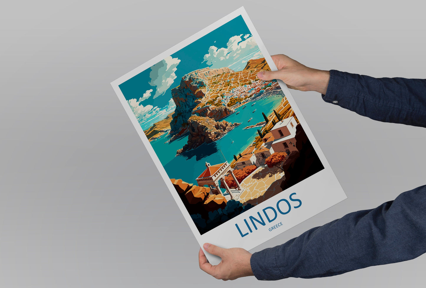 Lindos Travel Print Wall Art Lindos Greece Wall Hanging Home Decoration Lindos Gift Art Lovers Wall Art Print Lindos Greece Wall Art