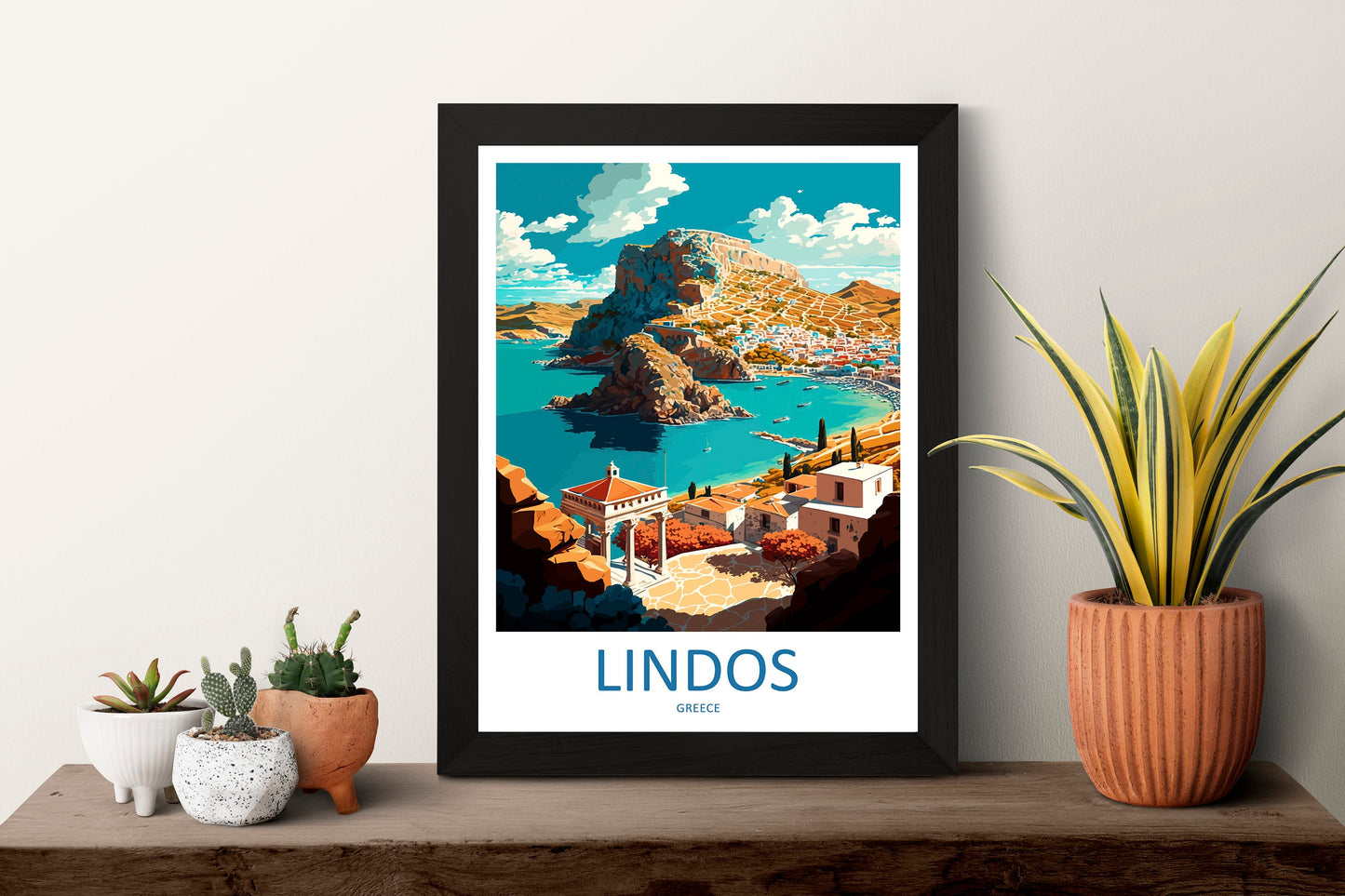 Lindos Travel Print Wall Art Lindos Greece Wall Hanging Home Decoration Lindos Gift Art Lovers Wall Art Print Lindos Greece Wall Art