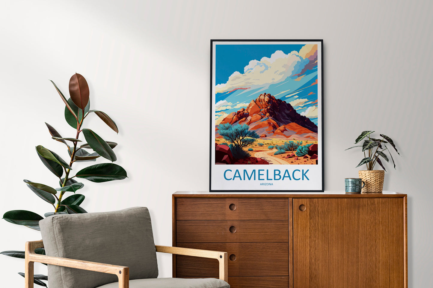 Camelback Mountain Travel Print Wall Art Camelback Wall Hanging Home Décor Camelback Gift Art Lovers Arizona Art Lover Gift Arizona Print