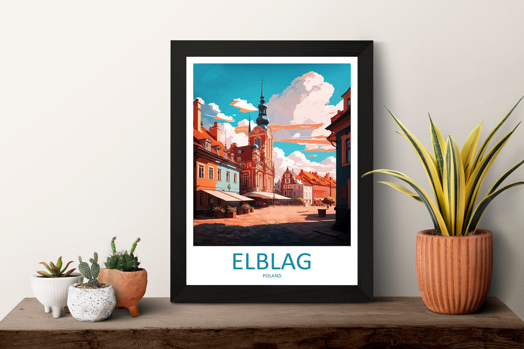 Elblag Travel Print Wall Art Elblag Wall Hanging Home Décor Elblag Gift Art Lovers Poland Art Lover Gift Elblag Travel Wall Art