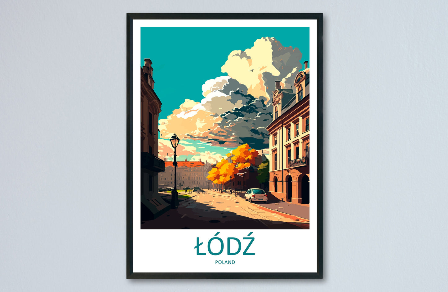 Łódź Travel Print Wall Art Łódź Wall Hanging Home Décor Łódź Gift Art Lovers Poland Art Lover Gift Łódź Travel Wall Art