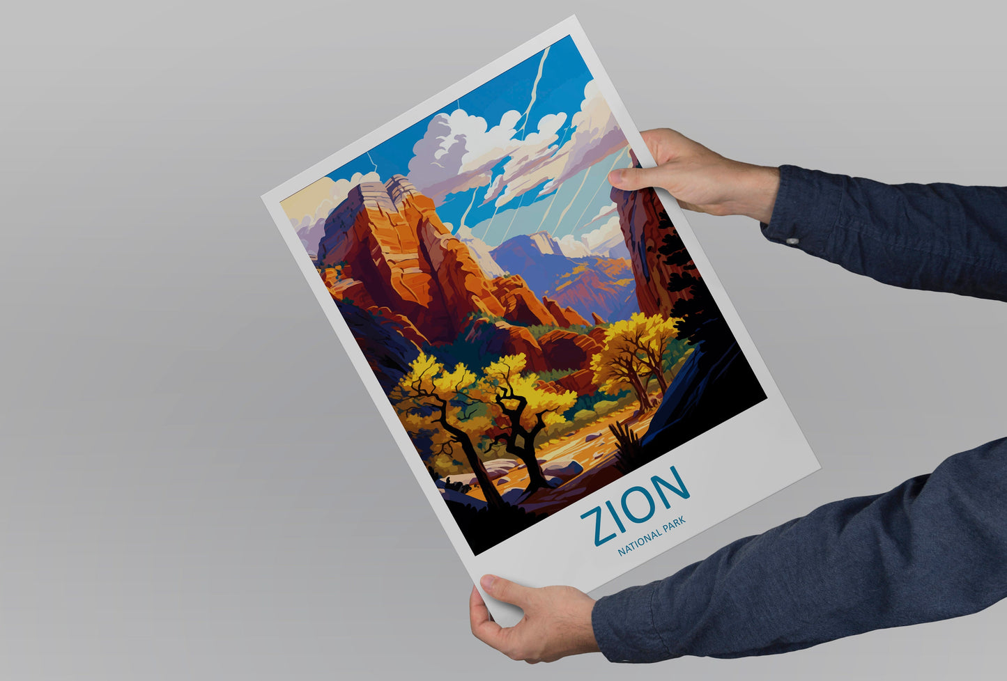 Zion National Park Travel Print Wall Art Zion National Park Wall Hanging Home Décor Zion National Park Gift Art Lovers Arizona Art Lover