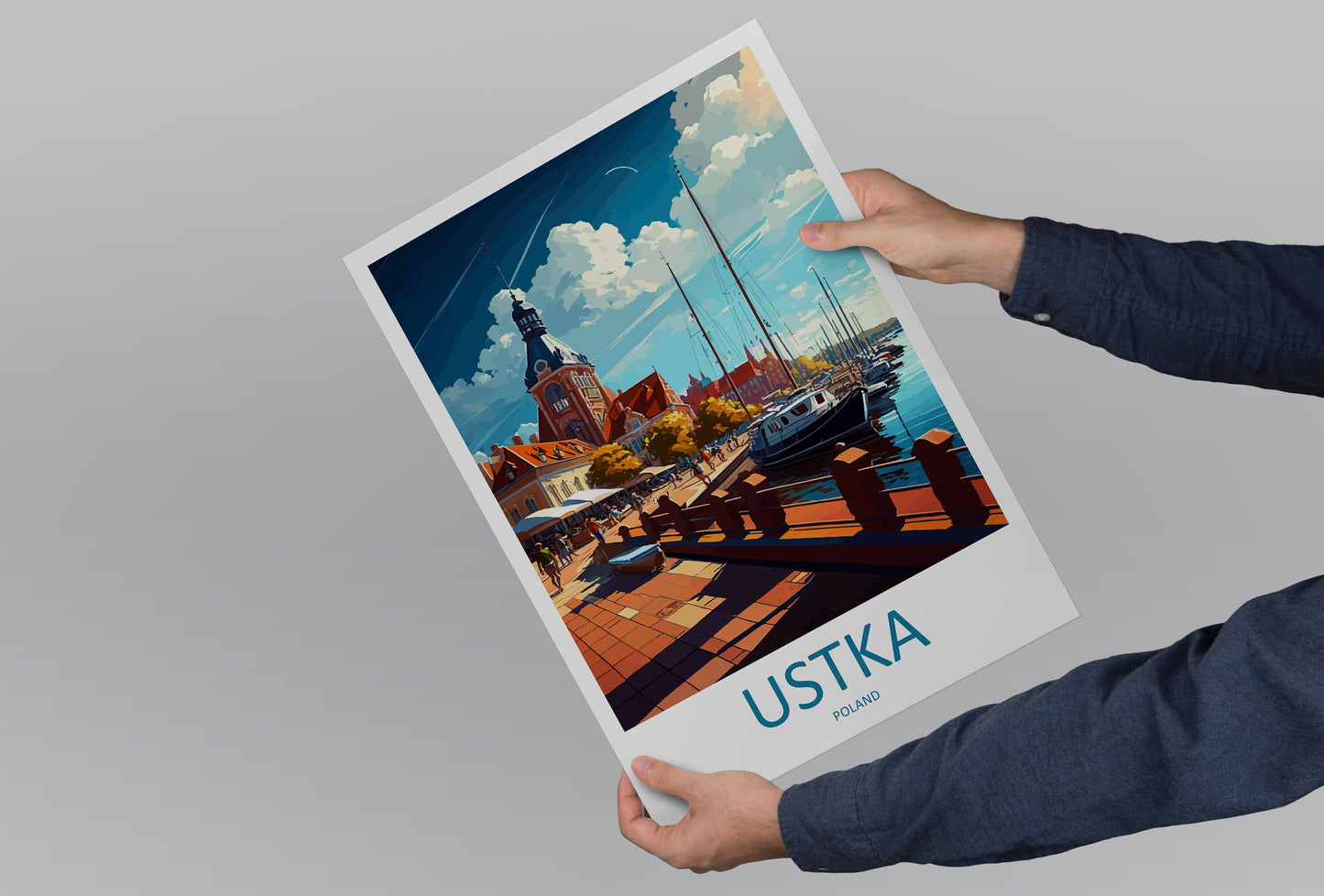 Ustka Travel Print Wall Art Ustka Wall Hanging Home Décor Ustka Gift Art Lovers Poland Art Lover Gift Ustka Travel Wall Art