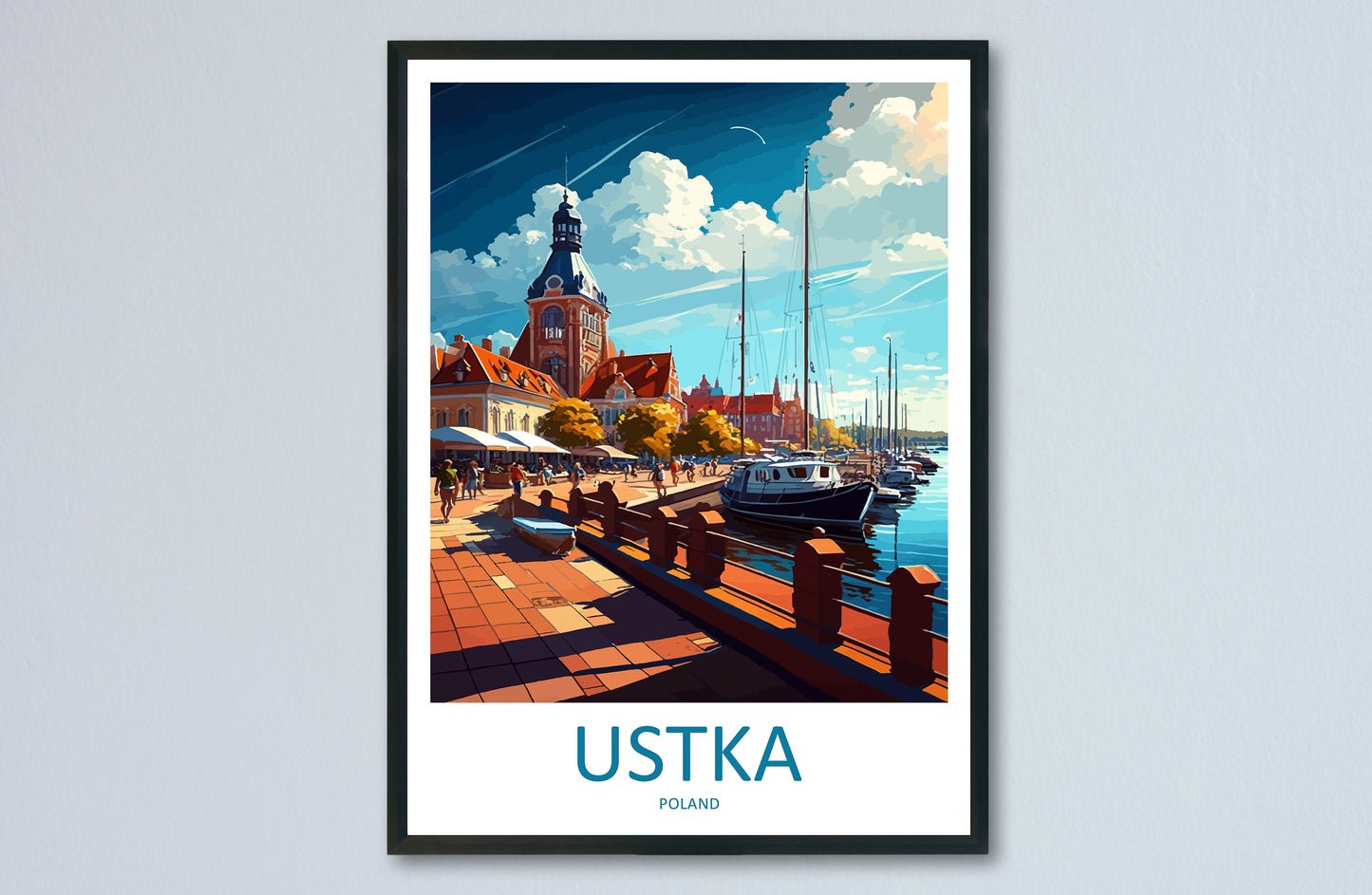 Ustka Travel Print Wall Art Ustka Wall Hanging Home Décor Ustka Gift Art Lovers Poland Art Lover Gift Ustka Travel Wall Art