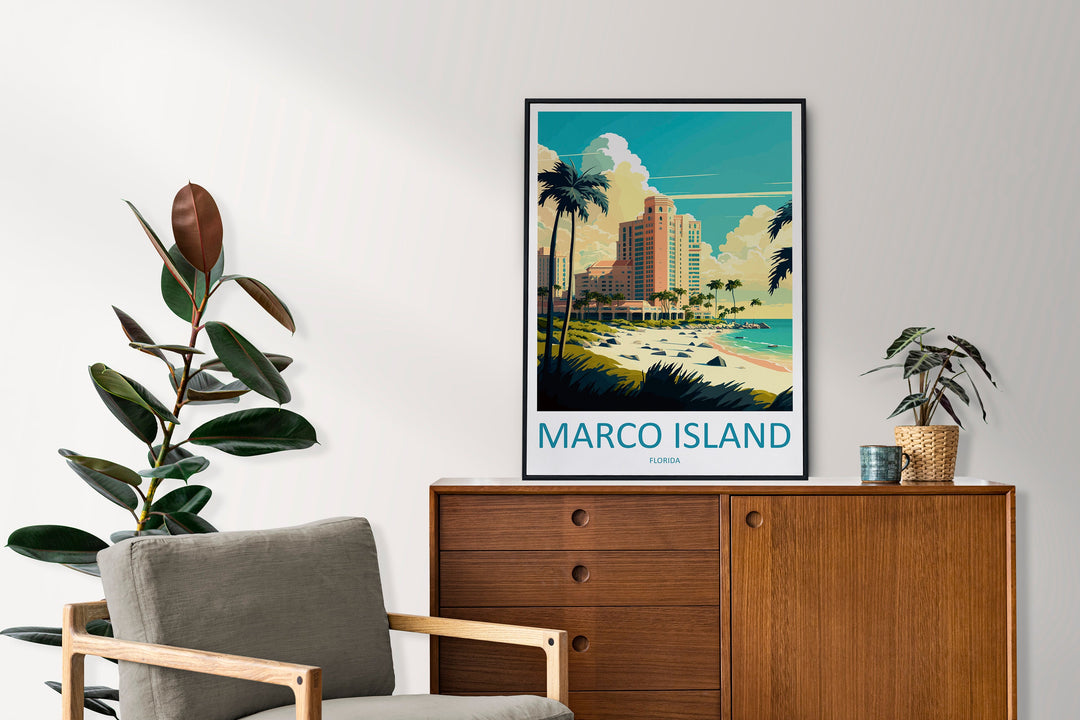 Marco Island Travel Print Wall Art Marco Island Wall Hanging Home Décor Marco Island Gift Art Lovers Florida Art Lover Gift Florida Print