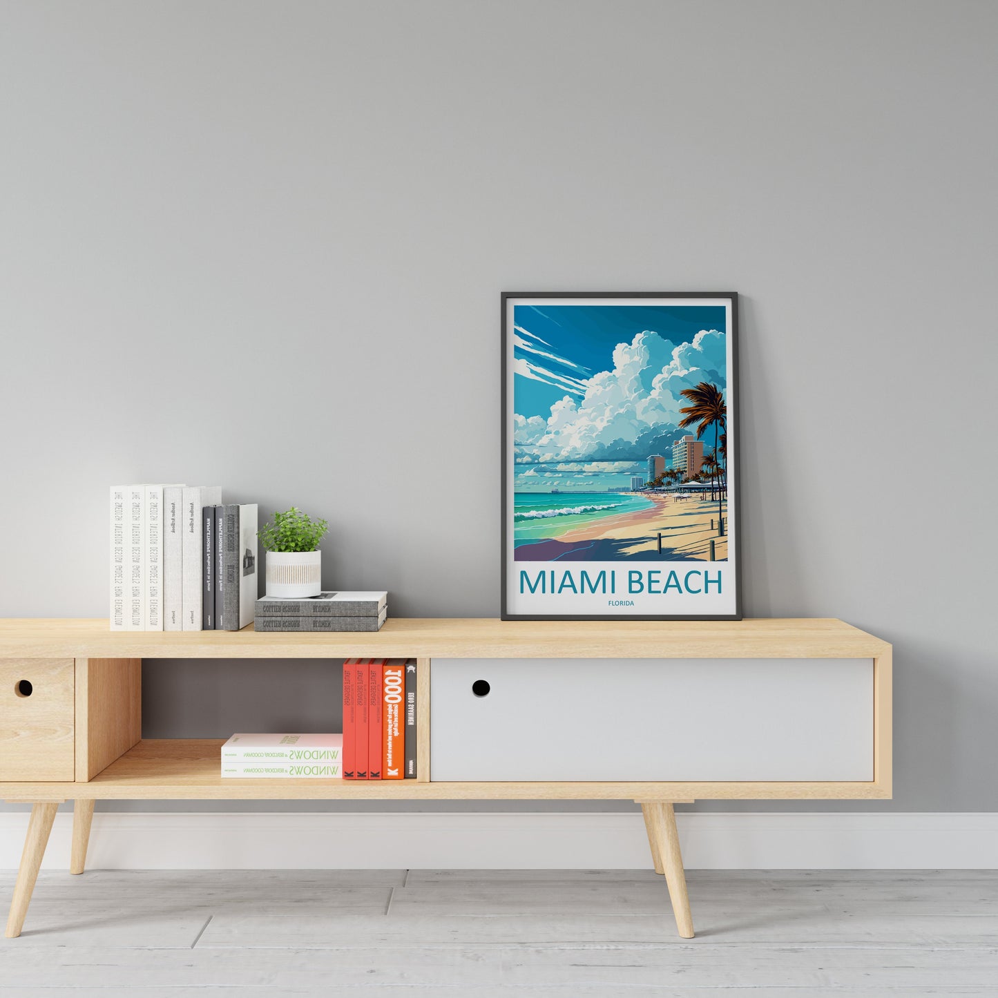 Miami Beach Travel Print Wall Art Miami Beach Wall Hanging Home Décor Miami Beach Gift Art Lovers Florida Art Lover Gift Florida Print