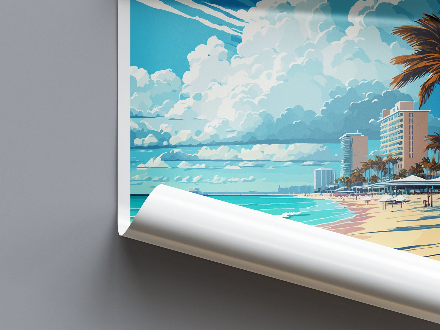 Miami Beach Travel Print Wall Art Miami Beach Wall Hanging Home Décor Miami Beach Gift Art Lovers Florida Art Lover Gift Florida Print