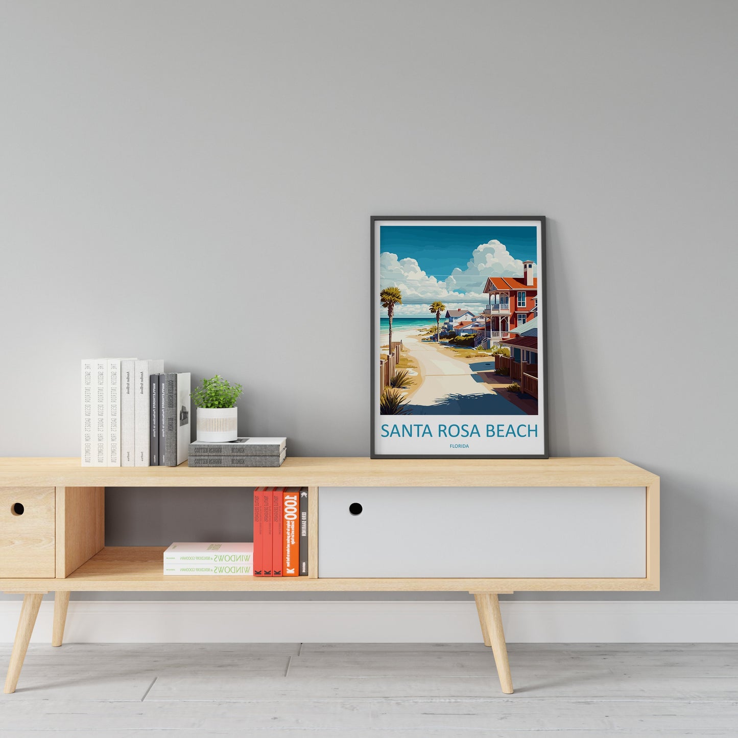 Santa Rosa Beach Travel Print Wall Art Santa Rosa Beach Wall Hanging Home Décor Santa Rosa Beach Gift Art Lovers Florida Art Gift