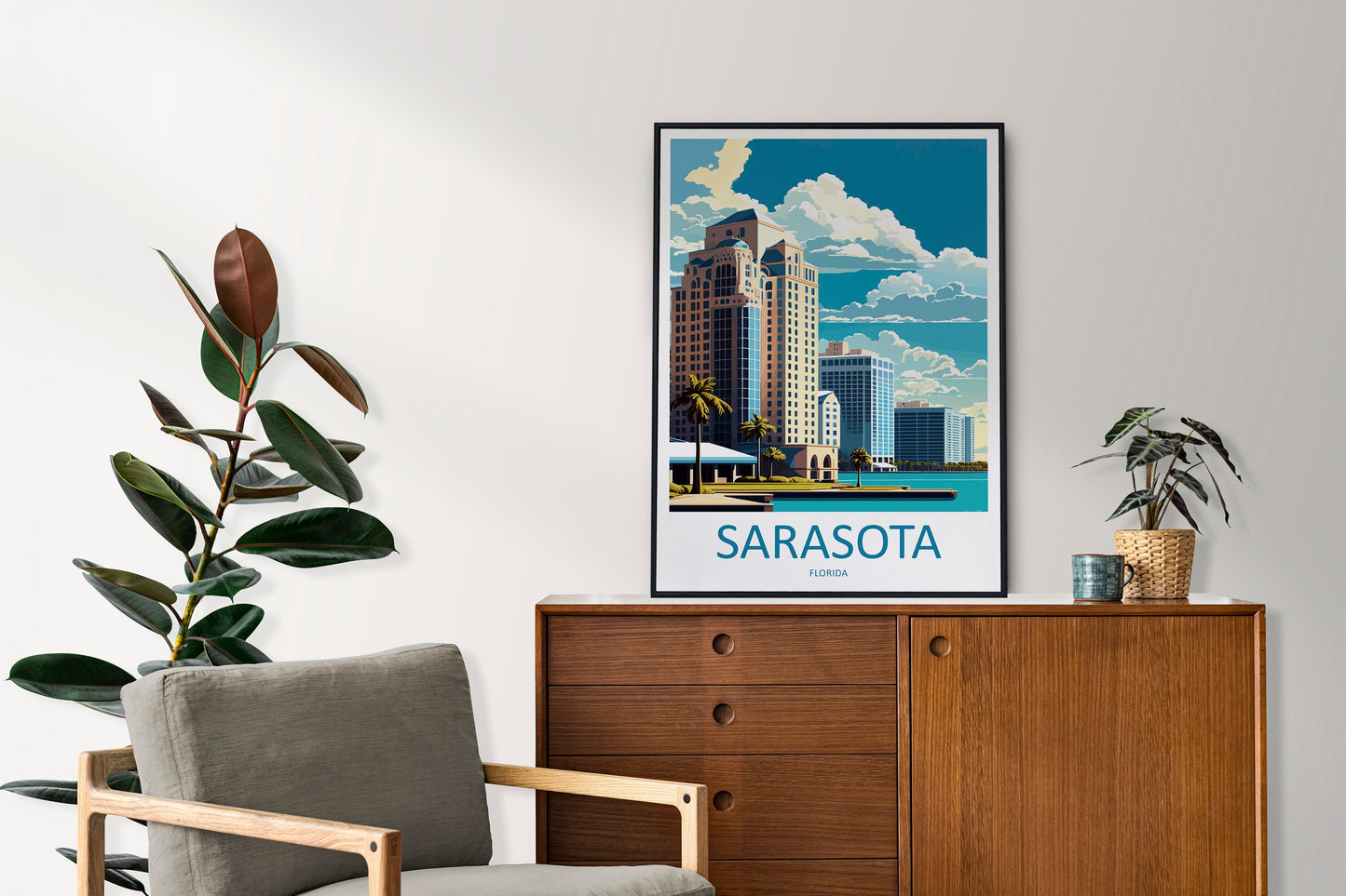 Sarasota Travel Print Wall Art Sarasota Wall Hanging Home Décor Sarasota Gift Art Lovers Florida Art Gift Sarasota Florida Gift Poster
