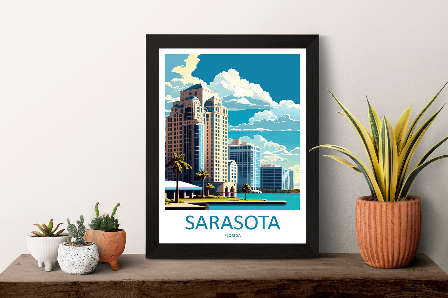 Sarasota Travel Print Wall Art Sarasota Wall Hanging Home Décor Sarasota Gift Art Lovers Florida Art Gift Sarasota Florida Gift Poster