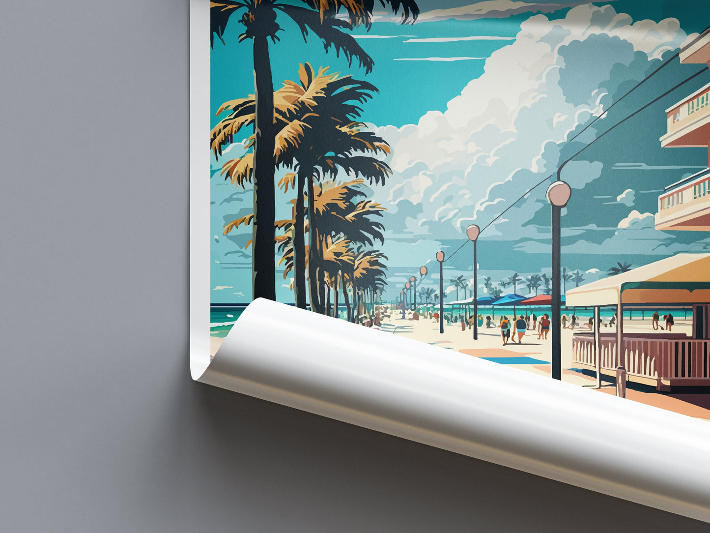 South Beach Travel Print Wall Art South Beach Wall Hanging Home Décor South Beach Gift Art Lovers Florida Art Gift South Beach Florida Gift