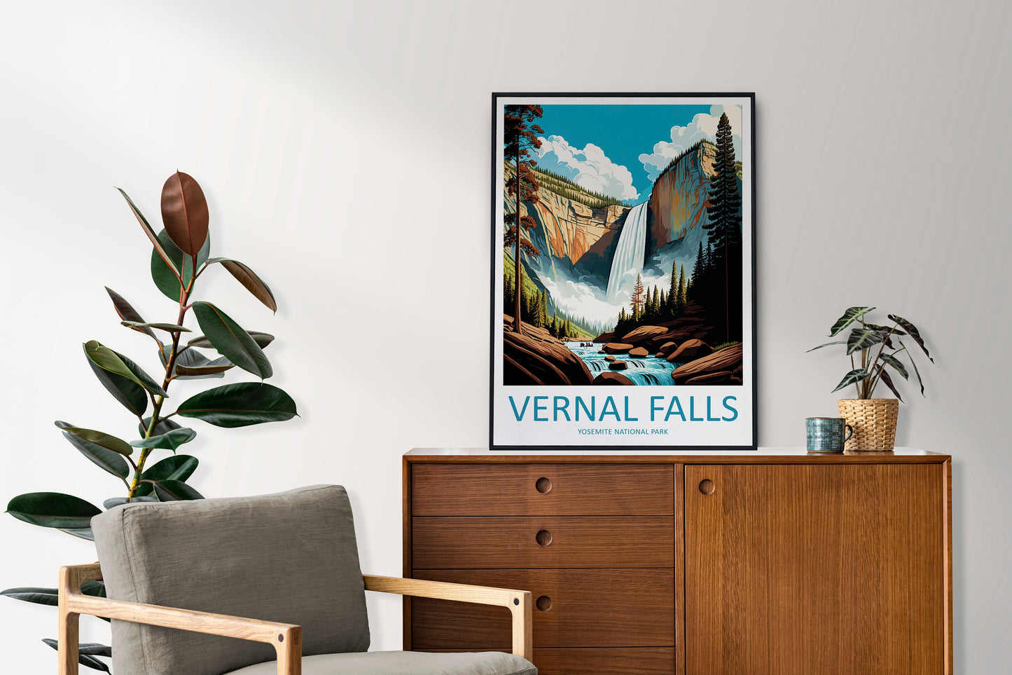 Yosemite Vernal Falls Travel Print Wall Art Yosemite Vernal Falls Wall Hanging Home Décor Vernal Falls Gift Art Lovers California Art