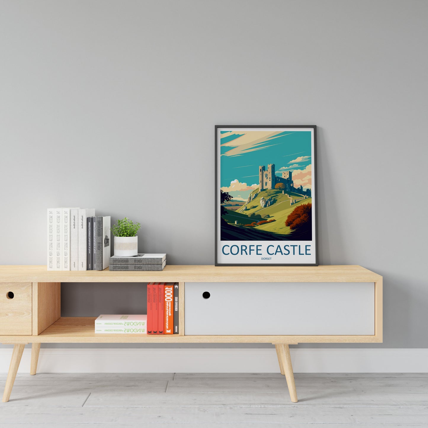 Corfe Castle Travel Print Wall Art Corfe Castle Wall Hanging Home Décor Corfe Castle Gift Art Lovers England Art Lover Gift Corfe Castle