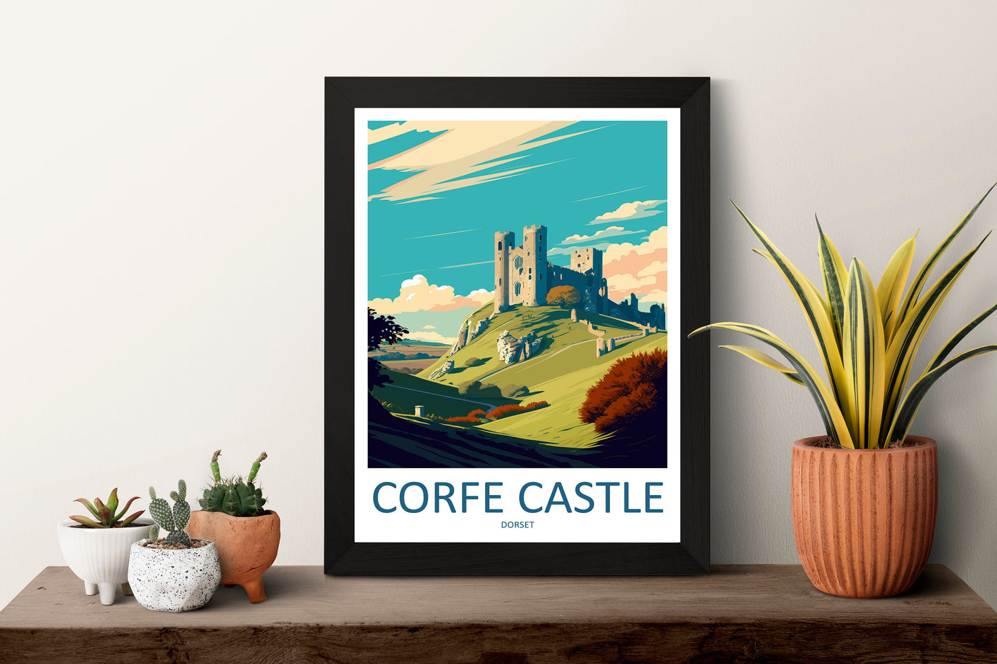Corfe Castle Travel Print Wall Art Corfe Castle Wall Hanging Home Décor Corfe Castle Gift Art Lovers England Art Lover Gift Corfe Castle