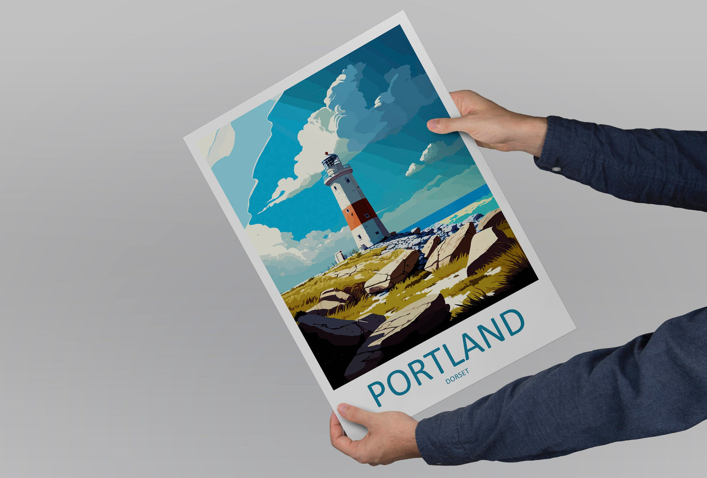 Portland Travel Print Wall Art Portland Wall Hanging Home Décor Portland Gift Art Lovers England Art Lover Gift Portland Lighthouse Artwork
