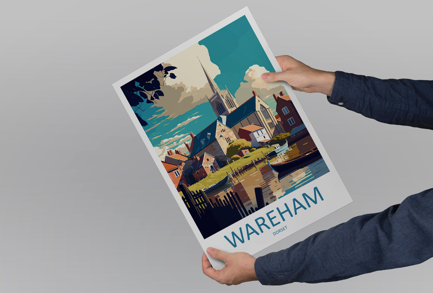 Wareham Travel Print Wall Art Wareham Wall Hanging Home Décor Wareham Gift Art Lovers England Art Lover Gift Wareham Wall Art Poster