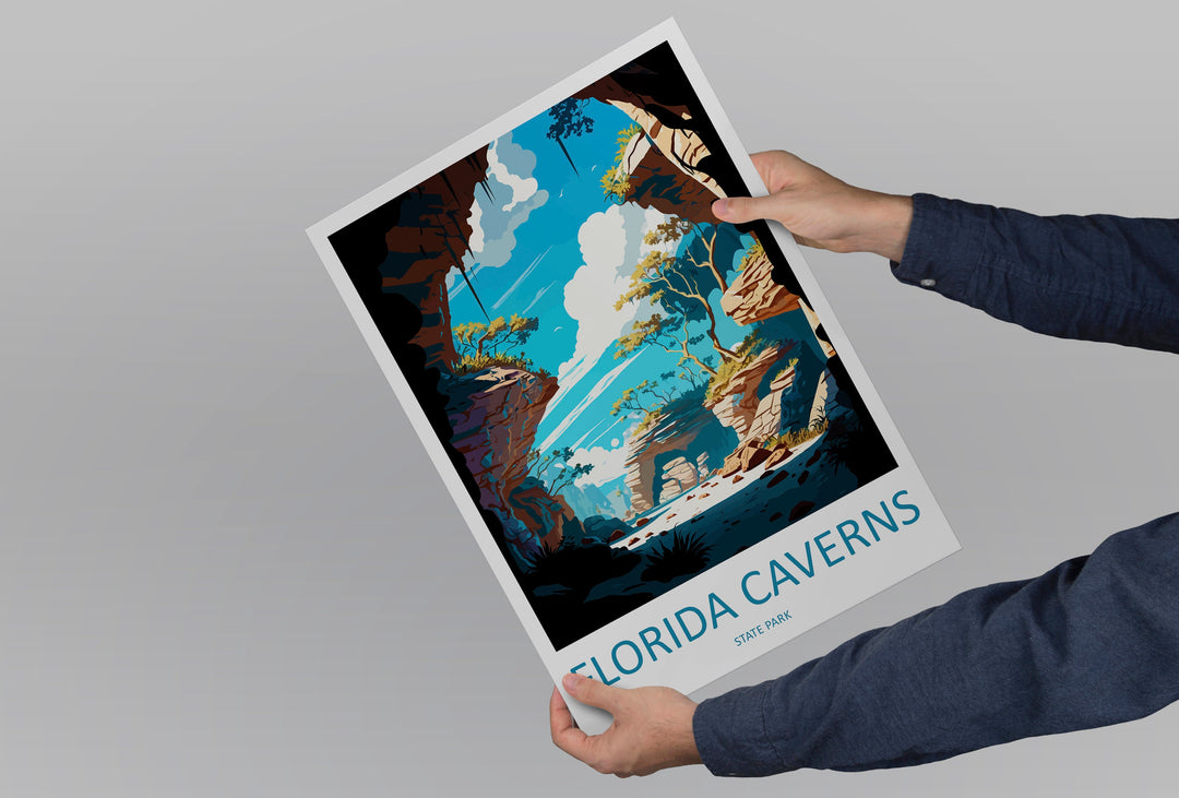 Florida Caverns State Park Travel Print Wall Art Florida Caverns Wall Hanging Home Décor Florida Caverns Gift Art Lovers Florida Art Lover