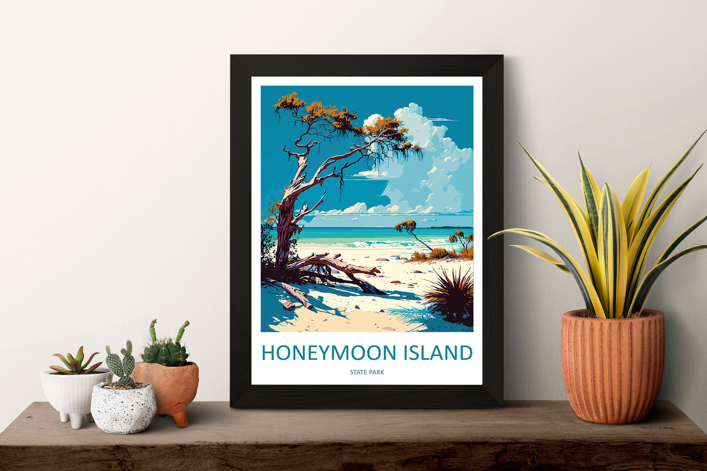Honeymoon Islands State Park Travel Print Wall Art Honeymoon Islands Wall Hanging Home Décor Honeymoon Islands Gift Art Lovers Florida Art