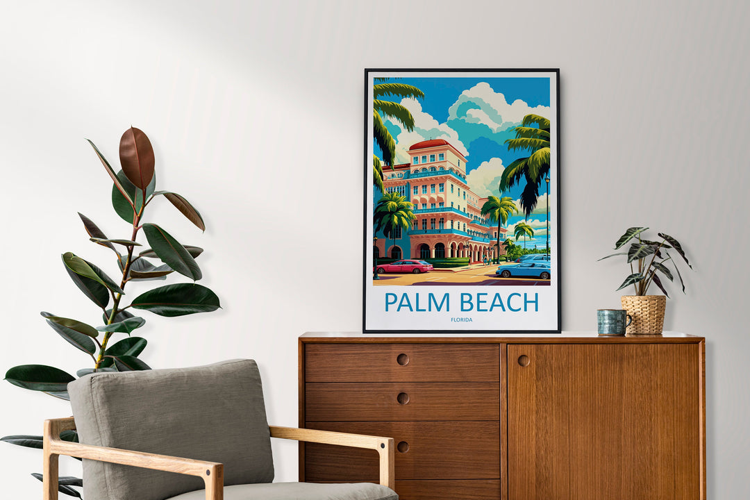 Palm Beach Travel Print Wall Art Palm Beach Wall Hanging Home Décor Palm Beach Gift Art Lovers Gift Beach Florida Palm Beach Wall Art
