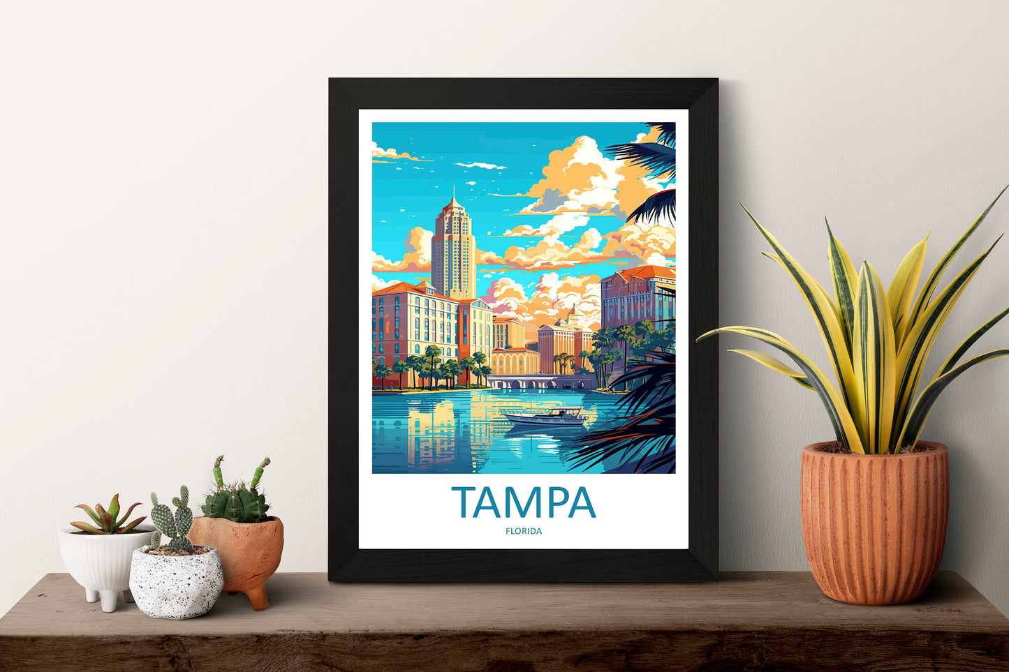 Tampa Travel Print Wall Art Tampa Wall Hanging Home Décor Tampa Gift Art Lovers Gift Beach Florida Tampa Print For Florida City Lovers