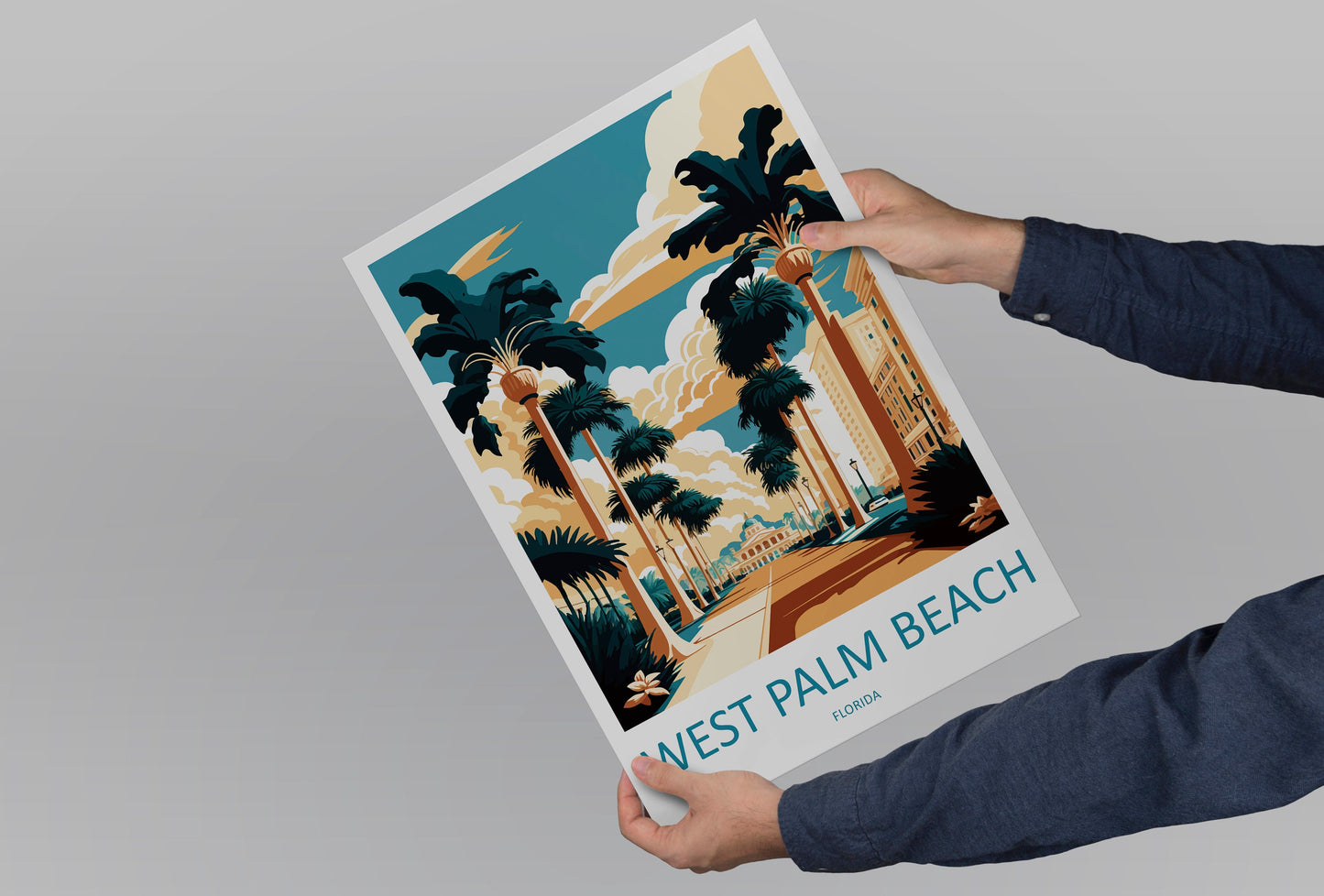 West Palm Beach Travel Print Wall Art West Palm Beach Wall Hanging Home Décor West Palm Beach Gift Art Lovers Gift Beach Florida