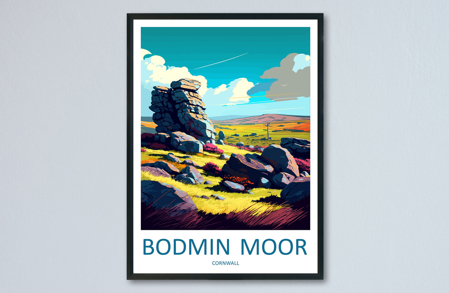 Bodmin Moor Travel Print Wall Art Bodmin Moor Wall Hanging Home Décor Bodmin Moor Gift Art Lovers England Art Lover Gift Bodmin Moor Art