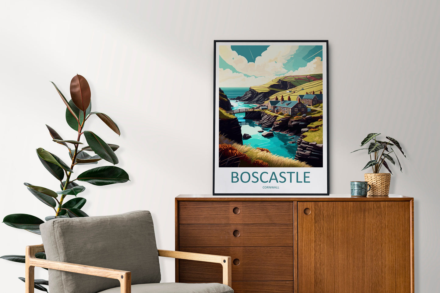 Boscastle Travel Print Wall Art Boscastle Wall Hanging Home Décor Boscastle Gift Art Lovers England Art Lover Gift Boscastle Art