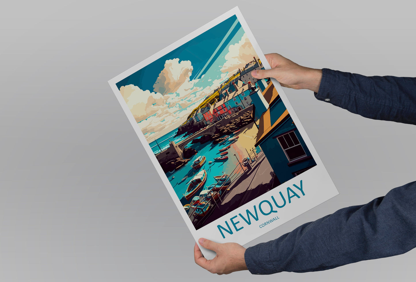 Newquay Travel Print Wall Art Newquay Wall Hanging Home Décor Newquay Gift Art Lovers England Art Lover Gift Newquay Art