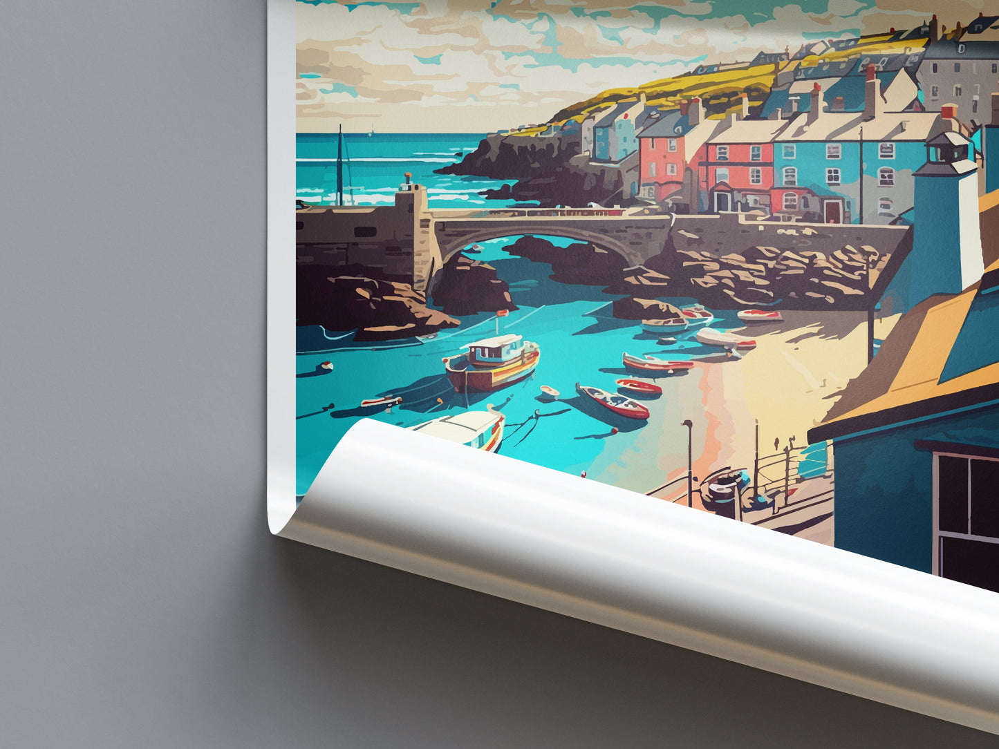 Newquay Travel Print Wall Art Newquay Wall Hanging Home Décor Newquay Gift Art Lovers England Art Lover Gift Newquay Art