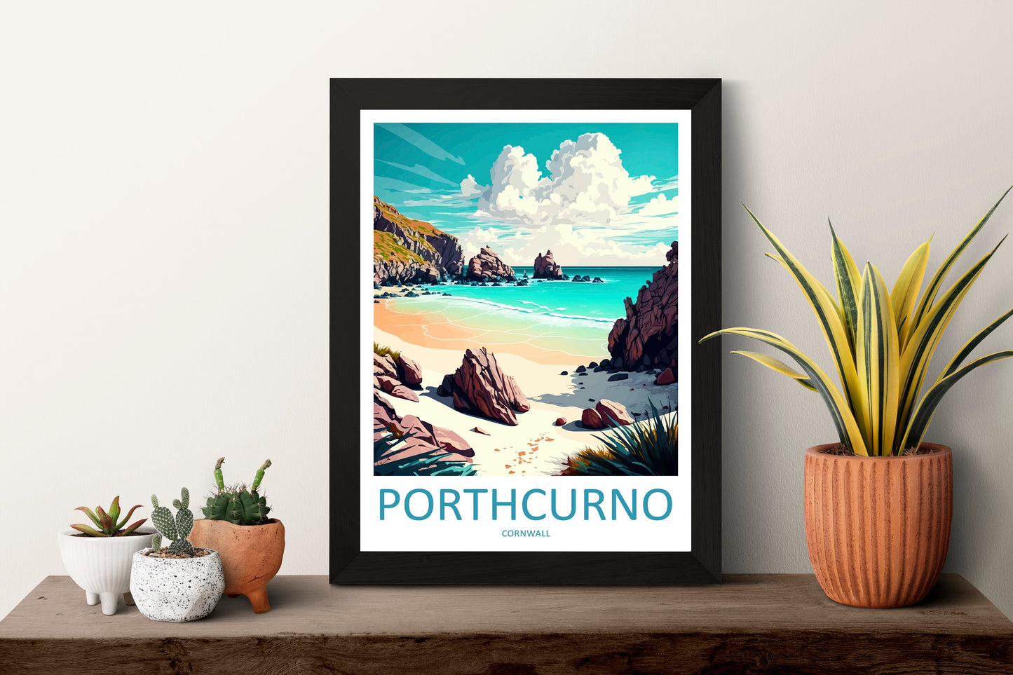 Porthcurno Travel Print Wall Art Porthcurno Wall Hanging Home Décor Porthcurno Gift Art Lovers England Art Lover Gift Porthcurno