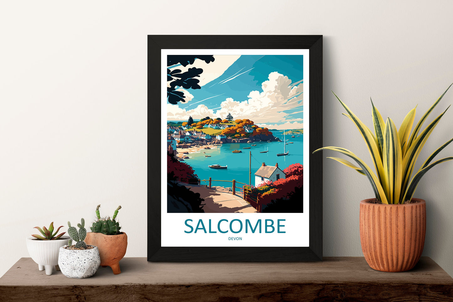 Salcombe Travel Print Wall Art Salcombe Wall Hanging Home Décor Salcombe Gift Art Lovers England Art Lover Gift Salcombe Art Poster