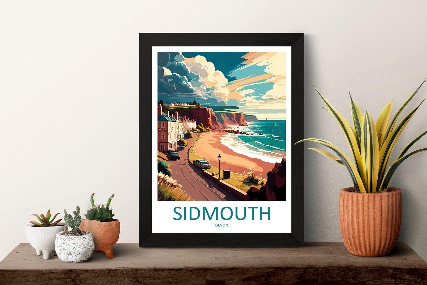 Sidmouth Travel Print Wall Art Sidmouth Wall Hanging Home Décor Sidmouth Gift Art Lovers England Art Lover Gift Sidmouth Art Poster