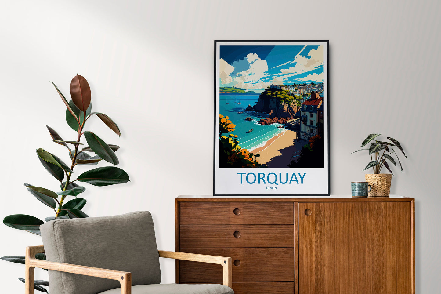 Torquay Travel Print Wall Art Torquay Wall Hanging Home Décor Torquay Gift Art Lovers England Art Lover Gift Torquay Art